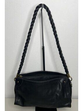 Relic Black Faux Leather Shoulder Purse Twisted Strap